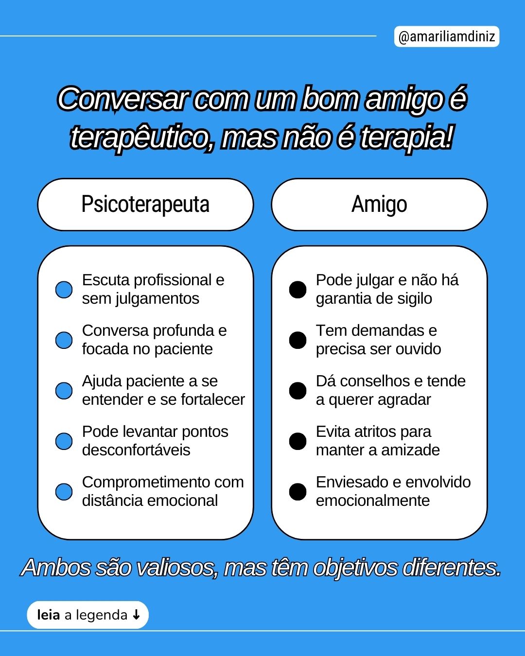 Diferença entre terapia e amizade